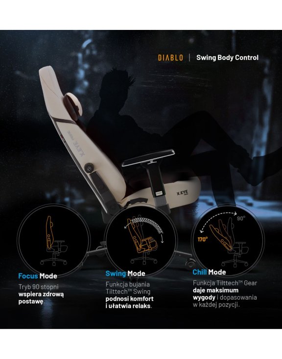 beżowa fotel gamingowy, xeye prime diablo