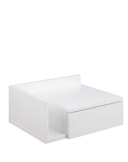 Szafka nocna wisząca Ashlan, biały z półką i szufladą