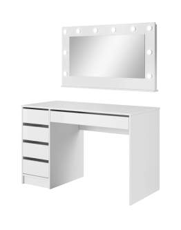 Białe biurko z szufladami Ada 120 cm - opcja toaletki do sypialni