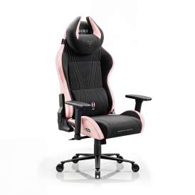 Fotel gamingowy materiałowy czarno-różowy Diablo X-Horn Akira Pink