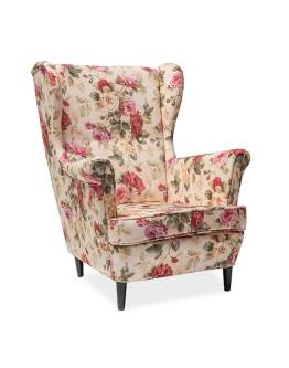 Fotel Lord Coral kwiaty - krem WM82