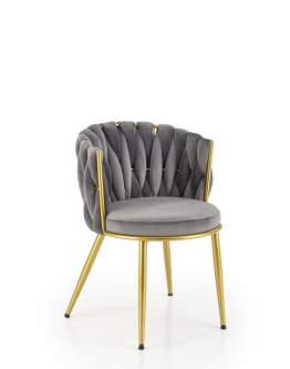 Krzesło K517 popielate, tapicerowane velvet, nowoczesny design