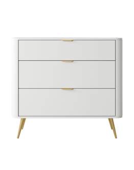 Komoda biała z szufladami Oval (3SZ) 93 cm