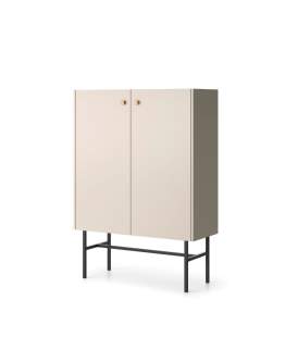 Komoda kaszmirowa Diva z drzwiami i półkami na metalowym stelażu (2D) 93 cm