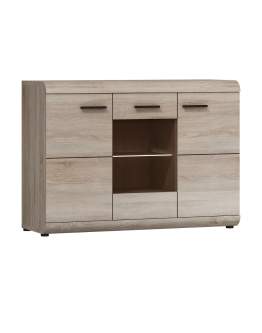 Komoda dąb sonoma z witryną Link E 120 3D