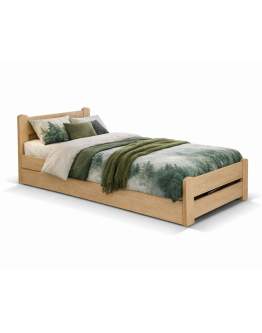 Drewniane łóżko młodzieżowe ze schowkiem Relax 100x200