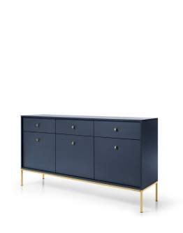 Komoda Mono granatowa z szufladami (MKSZ154), navy/gold