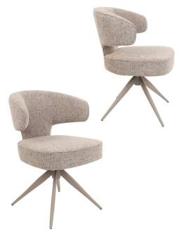 Krzesło Nami N33, obrotowe 360° z funkcją powrotu, cashmere/coffee
