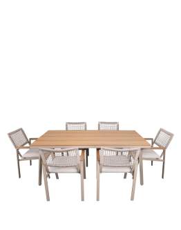 Zestaw ogrodowy 6 osobowy Santos, aluminiowy, taupe