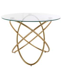 Stół Orbit Transparentny, Złoty 100 cm