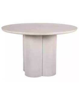 Stół okrągły do jadalni Rosalia, szary, mikrocement 120 cm