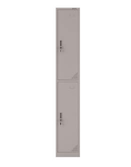 Modułowa metalowa szafa pracownicza z drążkiem Turyn Grey