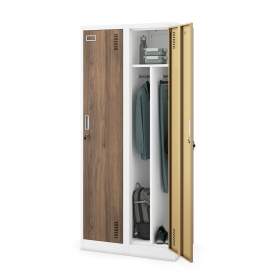 Szafa ubraniowa pracownicza Kacper Eco Design: biała/orzech