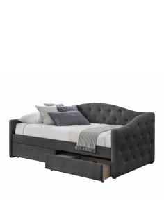 łóżko pojedyncze z szufladami aloha 90x200, szary velvet