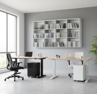 Zestaw: Biurko Alto 102 Black + kontenerek
