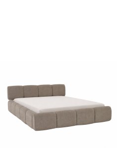 niskie łóżko dwuosobowe tapicerowane alvaro z pojemnikiem 160x200, taupe