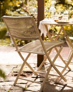 zestaw ogrodowy arcas bistro set, składany stolik i 2 krzesła, taupe