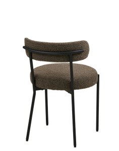 krzesło do jadalni badalona, bouclé, brązowe