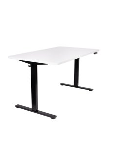 Biurko z regulacją wysokości Alto 100 Biały Blat, Czarne nogi 140 cm (3583) - OUTLET