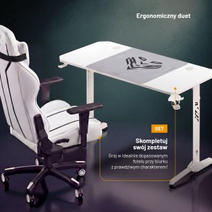 Biurko gamingowe z uchwytem na słuchawki i kubek białe, 160 cm: Diablo X-Mate 1600 5