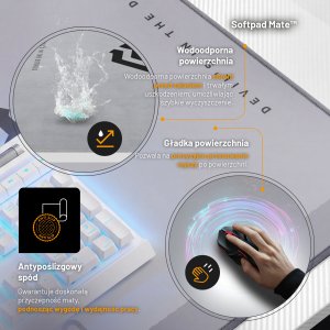 Biurko gamingowe z uchwytem na słuchawki i kubek białe, 160 cm: Diablo X-Mate 1600 6