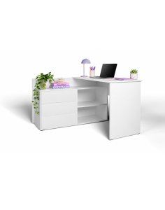Narożne biurko Tivo 120 cm białe