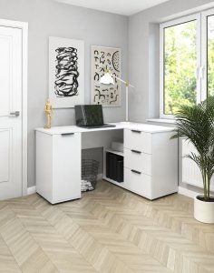 Narożne biurko Tivo 150 cm białe