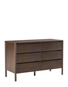 komoda blair z 6 szufladami (cd01) przydymiony dąb 120 cm