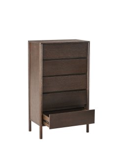 wysoka komoda blair z 5 szufladami (cd02) przydymiony dąb 70x118 cm