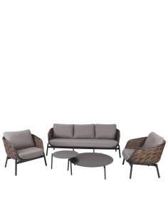 Zestaw ogrodowy Borneo: sofa, 2 fotele i 2 stoliki