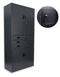 Szafa metalowa z sejfem Brooklyn: antracytowa (3381) - OUTLET