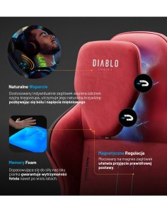 czerwony fotel gamingowy, diablo, prime