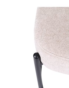 kwadratowy hoker do kuchni z podnóżkiem dolly, beż