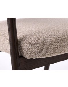 fotel tapicerowany elk, dębowe nogi w odcieniu ciemnej kawy (56160201)