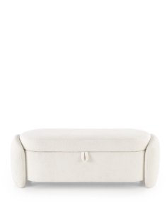 ława z funkcją pojemnika ficaria, kremowa, boucle