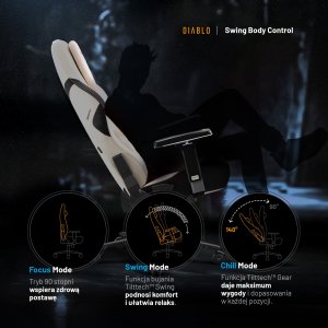 Fotel gamingowy beżowy z chłodzącym siedziskiem, Normal Size: Diablo X-One Prime Desert Storm 4
