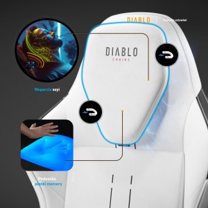Fotel gamingowy biały z chłodzącym siedziskiem, Normal Size: Diablo X-One Prime Ghosted White 11
