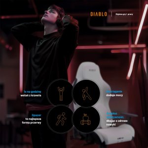 Fotel gamingowy biały z chłodzącym siedziskiem, Normal Size: Diablo X-One Prime Ghosted White 17