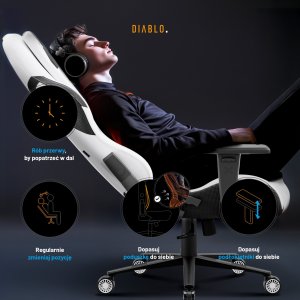 Fotel gamingowy biały z chłodzącym siedziskiem, Normal Size: Diablo X-One Prime Ghosted White 8