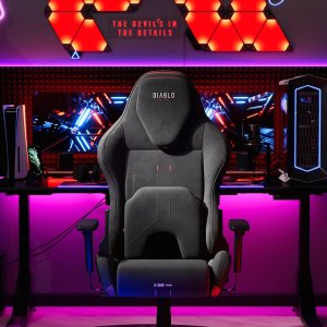 Fotel gamingowy czarny z chłodzącym siedziskiem, Normal Size: Diablo X-One Prime Burned Black 3