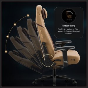 Fotel gamingowy materiałowy brązowy, Normal: Diablo X.Eye Prime Camel Brown 10
