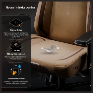 Fotel gamingowy materiałowy brązowy, Normal: Diablo X.Eye Prime Camel Brown 3