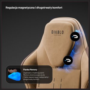 Fotel gamingowy materiałowy brązowy, Normal Size: Diablo X.One Prime Camel Brown 4
