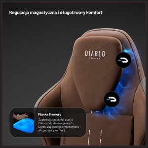Fotel gamingowy materiałowy brązowy, Normal Size: Diablo X.One Prime Cinnamon Brown 4