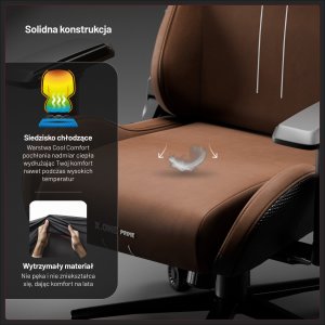 Fotel gamingowy materiałowy brązowy, Normal Size: Diablo X.One Prime Cinnamon Brown 9