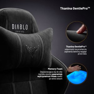 Fotel gamingowy materiałowy czarny Normal Size: Diablo X-One 2.0 Burned Black 3