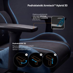 Fotel gamingowy materiałowy King Size, czarno-niebieski: Diablo X-One 2.0 Night Blue 6