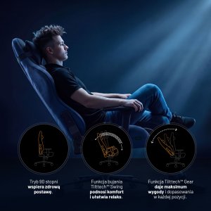Fotel gamingowy materiałowy King Size, czarno-niebieski: Diablo X-One 2.0 Night Blue 9