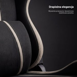 Fotel gamingowy materiałowy Normal Size, czarno-beżowy: Diablo X-One 2.0 Camel Black 4