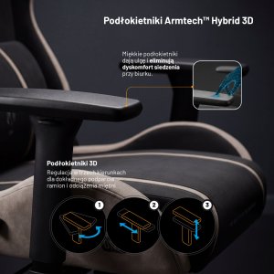 Fotel gamingowy materiałowy Normal Size, czarno-beżowy: Diablo X-One 2.0 Camel Black 5
